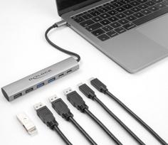 Delock Delock 6 Port USB Hub mit 4 x USB Typ-A Buchse und 2 x USB Type-C Buchse | 64232 | 4043619642328