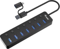 Equip Equip USB-Hub 7-Port 3.2  ->7x3.2        5Gbps m.Netzteil sw | 128965 | 4015867235744