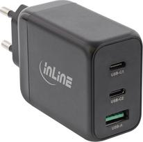 InLine InLine® USB PD power supply, GaN charger, 3-port, Dual USB-C + USB-A, 65W, black | 31506F | 4043718313433