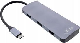 InLine InLine® USB 3.2 Gen.2 Hub, 4x USB-C + 3x USB-A, PD 100W, aluminium, grey | 35392C | 4043718312191