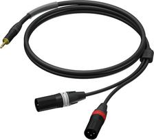 Kabel Procab Kabel PROCAB PRA712/3, jack 3,5mm (M) stereo do 2x XLR (M) (3m) | PRA712/3 | 5414795042940