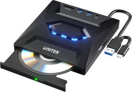 Unitek Unitek External DVD/CD Burner, 5Gbps USB Hub, SD Card Reader | T1037A01 | 4894160054401