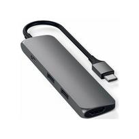 Satechi 4-in-1 USB-C Slim Multiport 4K USB-C (USB-C, 4K HDMI, 2x USB-A) (Black) | ST-P4SK | 810086361731