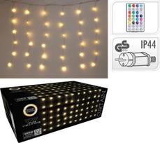 Lampki choinkowe Christmas decoration LAMPKI CHOINKOWE KURTYNA ŚWIETLNA ZEW/WEW 144 LED 120X120CM Z PILOTEM CIEPŁY BIAŁY | 8721037232074 | 8721037232074