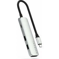 Satechi 4-in-1 USB-C Slim Multiport 4K USB-C (USB-C, 4K HDMI, 2x USB-A) (Silver) | ST-P4SS | 810086361717