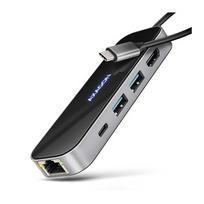 AXAGON USB-C 5Gbps GLASS 6in1 Hub | HMC-6GLN | HMC-6GLN | 8595247908674