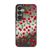 Afternoon Treat - Cherry Samsung Galaxy S25 Case, Elite Mirror (Magnetic) / Gold