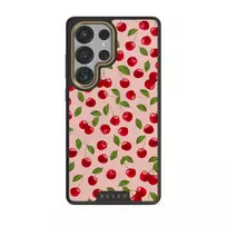 Afternoon Treat - Cherry Samsung Galaxy S25 Ultra Case, Elite Dark (Magnetic) / Gold