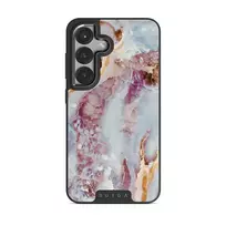 Frozen Leaves - Cute Marble Samsung Galaxy S25 Case, Elite Dark (Magnetic) / Gunmetal