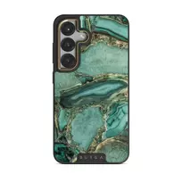 Ubud Jungle - Turquoise Samsung Galaxy S25 Plus Case, Elite Dark (Magnetic) / Gold