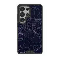 Drifting Shores - Line Art Samsung Galaxy S25 Ultra Case, Elite Dark (Magnetic) / Gunmetal