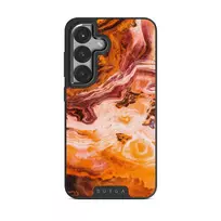 Pumpkin Spice - Orange Samsung Galaxy S25 Plus Case, Elite Dark (Magnetic) / Gunmetal
