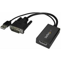Adapter AV StarTech DVI-D - DisplayPort + USB-A Black (DVI2DP2) | DVI2DP2 | 065030875851