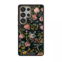 Bloomy Garden - Vintage Samsung Galaxy S25 Ultra Case, Elite Dark (Magnetic) / Gold