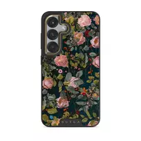 Bloomy Garden - Vintage Samsung Galaxy S25 Case, Elite Dark (Magnetic) / Gold