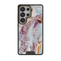 Frozen Leaves - Cute Marble Samsung Galaxy S25 Ultra Case, Elite Dark (Magnetic) / Gold