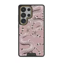 Poolside Glam - Snakes Samsung Galaxy S25 Ultra Case, Elite Dark (Magnetic) / Gold