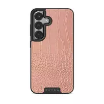 Pink Croco - Samsung Galaxy S25 Case, Elite Dark (Magnetic) / Gunmetal