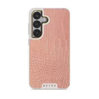 Pink Croco - Samsung Galaxy S25 Plus Case, Elite Light (Magnetic) / Gold