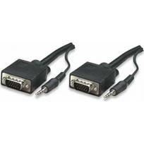 Kabel Manhattan D-Sub (VGA) - D-Sub (VGA) + Jack 3.5mm 10m Black (324359) | 324359 | 0766623324359
