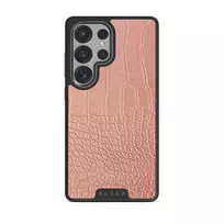 Pink Croco - Samsung Galaxy S25 Ultra Case, Elite Dark (Magnetic) / Gunmetal
