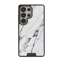 Satin White - Marble Samsung Galaxy S25 Ultra Case, Elite Dark (Magnetic) / Gold