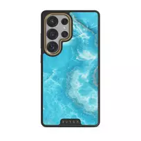 Ocean Waves - Blue Samsung Galaxy S25 Ultra Case, Elite Dark (Magnetic) / Gold