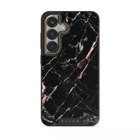 Rose Gold Marble - Samsung Galaxy S25 Case, Elite Dark (Magnetic) / Gold