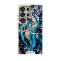 Mystic River - Blue Marble Samsung Galaxy S25 Ultra Case, Elite Light (Magnetic) / Gold
