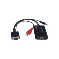 Adapter AV PremiumCord D-Sub (VGA) - HDMI + USB-A + Jack 3.5mm Black (khcon-04) | khcon-04 | 8592220011062