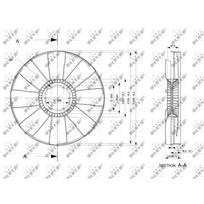 Variklio aušinimo ventiliatoriaus sparnuotė NRF 49802