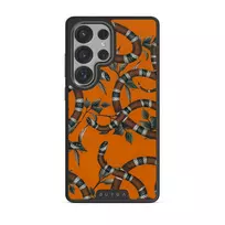 Bitter Apricot - Snake Samsung Galaxy S25 Ultra Case, Elite Dark (Magnetic) / Gunmetal
