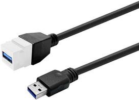 Kabel USB VivoLink Vivolink Keystone Baltas USB3,0 A-Female to USB3,0 A-Male | PROKEYUSB3AFM1W | 5715063747483