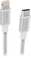 Kabel USB SBS Mobile Lightning - USB-C 1 m Silver (TECABLELIGTC1BW) | TECABLELIGTC1BW | 8018417335150
