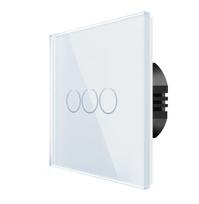 Spring Three Gang, One Way Touch , Glass White | T-MLX56668 | 0713239861679