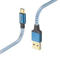 Hama 00201555 Reflective Charging Cable, USB-A - Micro-USB 1.5m Nylon blue | T-MLX57706 | 4047443486882