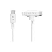 Hyper  | Juice Silicone USB-C to USB-C and Lightning Hybrid 60W Cable | HJ4010WHGL | 6941921149376
