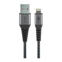 Goobay  | Lightning to USB-A Textile Cable with Metal Plugs | 49268 | USB-A to Lightning | 49268 | 4040849492686