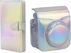 Pokrowiec LoveInstant Futerał  Pokrowiec Do Fujifilm Instax Mini 12 + Album Na 96 Zdjęć / Silver Błysk | SB7857 | 5904647817128