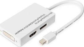Adapter AV Triton Digitus Aktywny adapter/konwerter Mini DisplayPort - Mini DP na DisplayPort, HDMI + DVI | DB-340509-002-W
