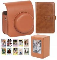 Zestaw 4w1 Futerał Album  BOX Naklejki Zdjęcia do Fuji Instax Mini 41 / Brown | SB10446 | 5904647838321