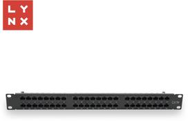 Lynx CS LYNX 19" patch panel 48-port, UTP Cat5e, 50µ, nestíněný, černý | LX-48-UTP5E-BK | 8591205723563