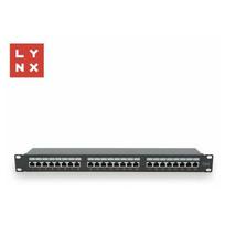 Lynx CS LYNX 19" patch panel 24-port, STP Cat6, 50µ, stíněný, černý | LX-24-STP6-BK | 8591205723631