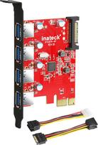 Inateck USB 3.0 Karta PCIe 4 złącz 15 pin SATA | KTU3FR-4P | 6957599305020
