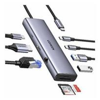 HUB UGREEN CM498 USB-C / 2xUSB-A, 2xUSB-C, HDMI, VGA, RJ45 1000Mbps, SD/TF, USB-C PD 100W szary | UGR5683 | 6941876213757