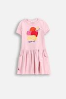 COCCODRILLO suknelė trumpomis rankovėmis HAPPY RETRO GIRL KIDS, rožinė, WC5129201HGK-007-122, 122 cm
