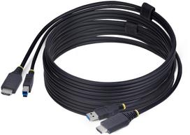 StarTech .com 10ft (3m) HDMI and USB 5Gbps KVM Cable, 4K 60Hz, HDMI 2.0 and USB Combo Cable for KVM es, 3.1 m, USB, USB, HDMI, Black, HDMI + USB 3.2 Gen 1 Type-A | HU12210-KVM-CABLE | 0065030912846