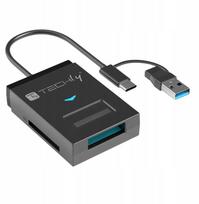 Kieszeń Techly Konwerter USB-A/C do dysków NVMe/SATA M.2 z czytnikiem SD/TF | TLY_622298 | 8058956622298