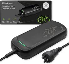 Qoltec Pro Charger for Bosch Electric Bike | 36V | 42V Output | 2A | Bosch Plug | Waterproof | Includes Power Cable | 50762 | 5901878507620