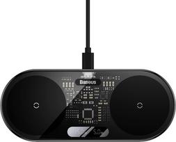 Dual Qi wireless charger Baseus Digital LED Display, 20W | WXSX010101 | 6932172612672